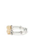 Stackable Ring, 18k Yellow Gold & Sterling Silver